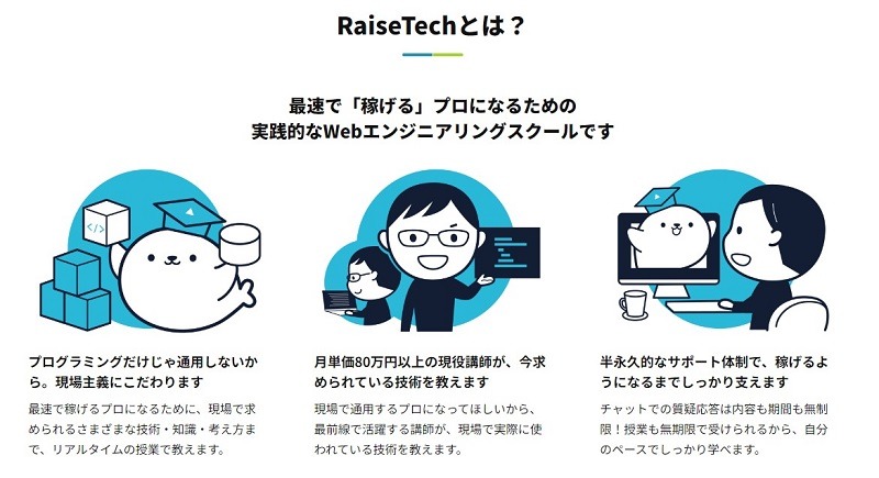 RaiseTech(レイズテック)の特徴
